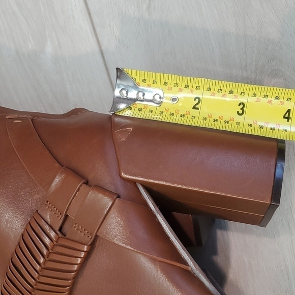 AD & DAUGHTERS Womens Anthropologie Mid Calf Heels Leather Booties shoes sz 6.5 - Picture 14 of 16